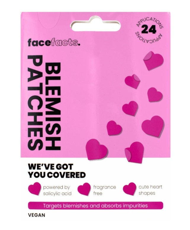 [FGINVFF00024] Face Facts Blemish Patches Hearts 24 Applications